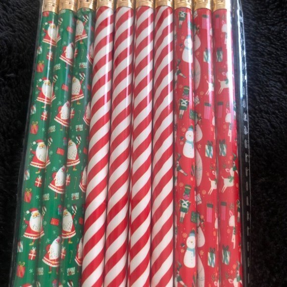 Christmas Pencils Erasers Set New Stocking Stuffers Classroom Prizes - Picture 3 of 7